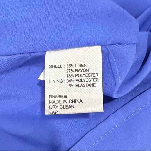 Muse by Marchesa SZ 12 Hydrangea A-Line Sleeveless Linen Blend Dress Agean Blue - Picture 13 of 16